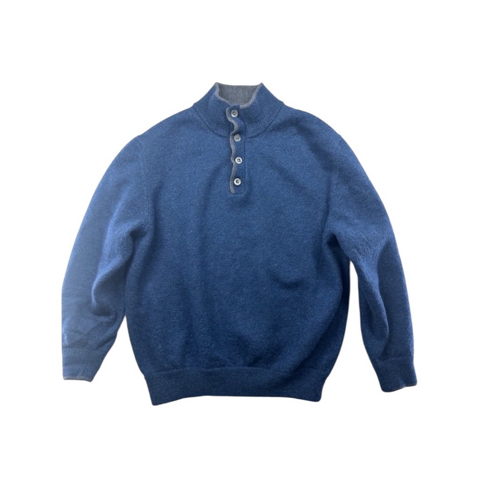 Paul Fredrick Men's‎ 100% Merino Wool Blue Pullover Sweater XXL